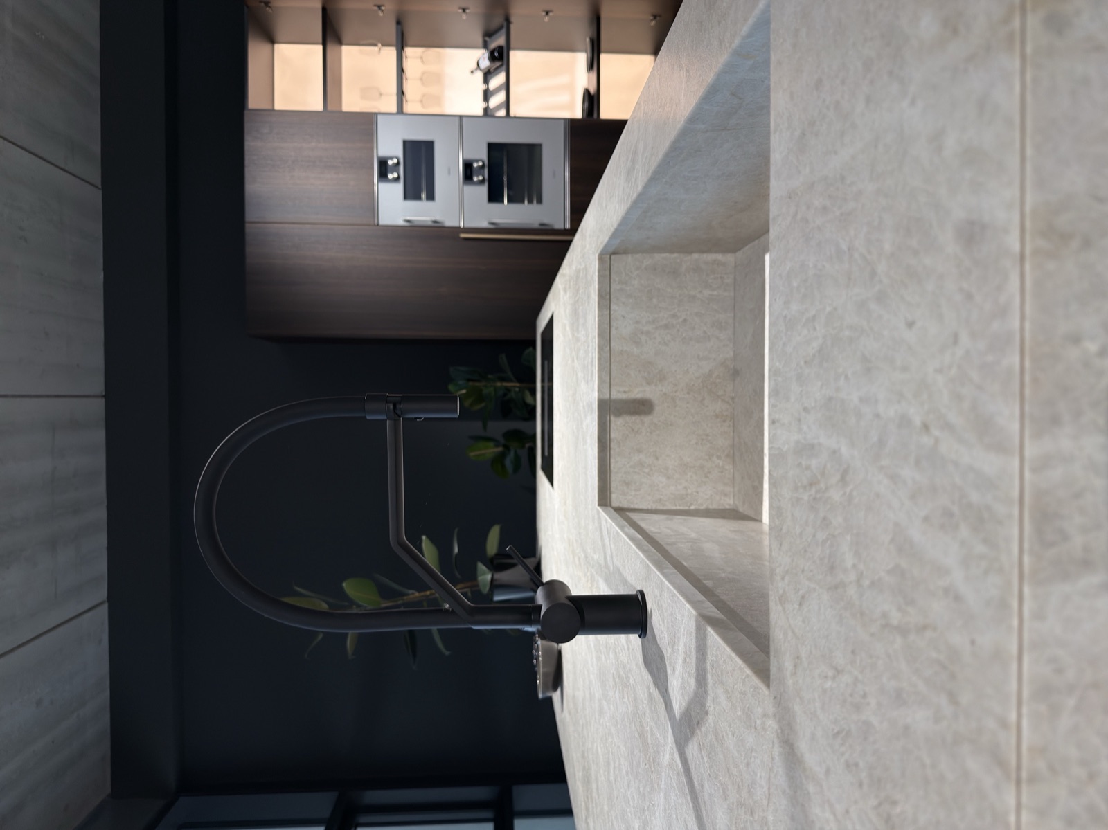 Showroom LA PI — area composizione con anteprima cucine su misura